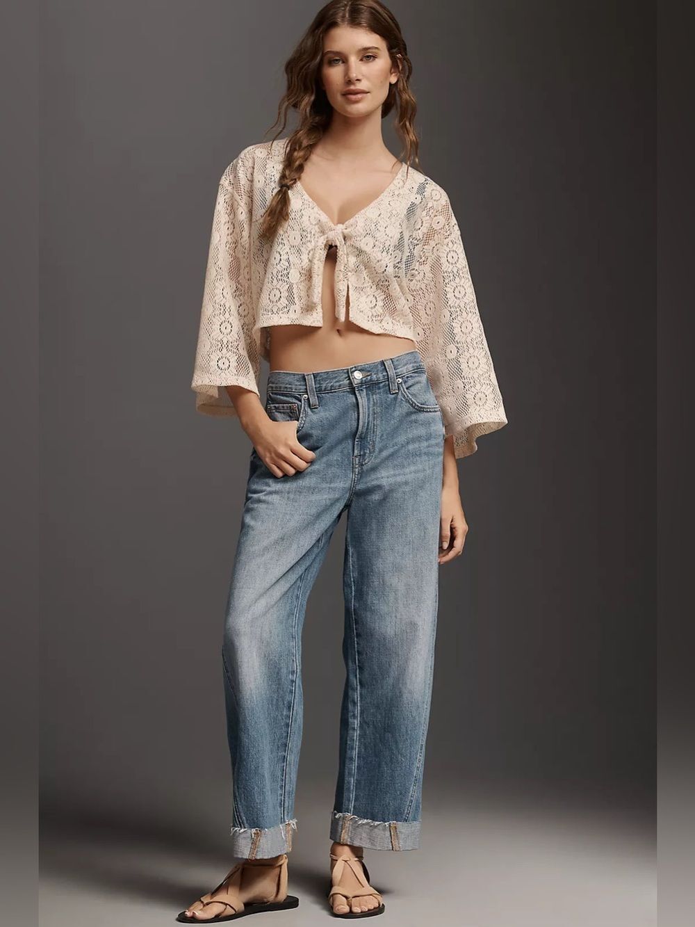 NWT Pistola Kacey High Waist Cuffed Boyfriend Jeans Sz 30